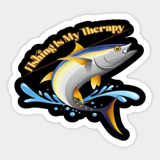 Fishing Is My Therapy Sticker